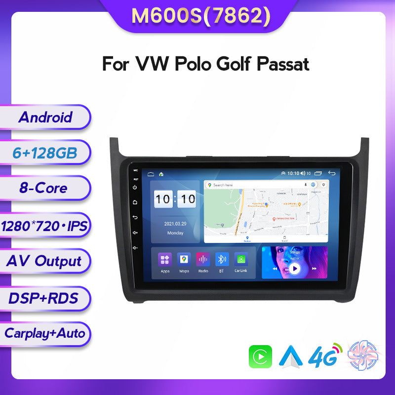 Compatible with Volkswagen, Polo, Passat, Golf, Android large screen, central control in-car navigation screen, 8+128GB