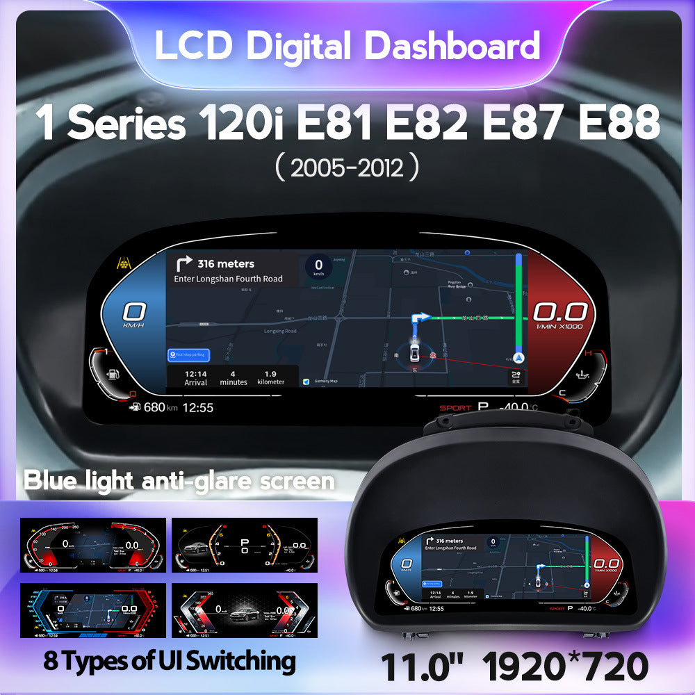 Applicable to BMW 1 Series 120i E81/E82/E87/E88 Upgraded Full LCD Dashboard Wireless Carplay
