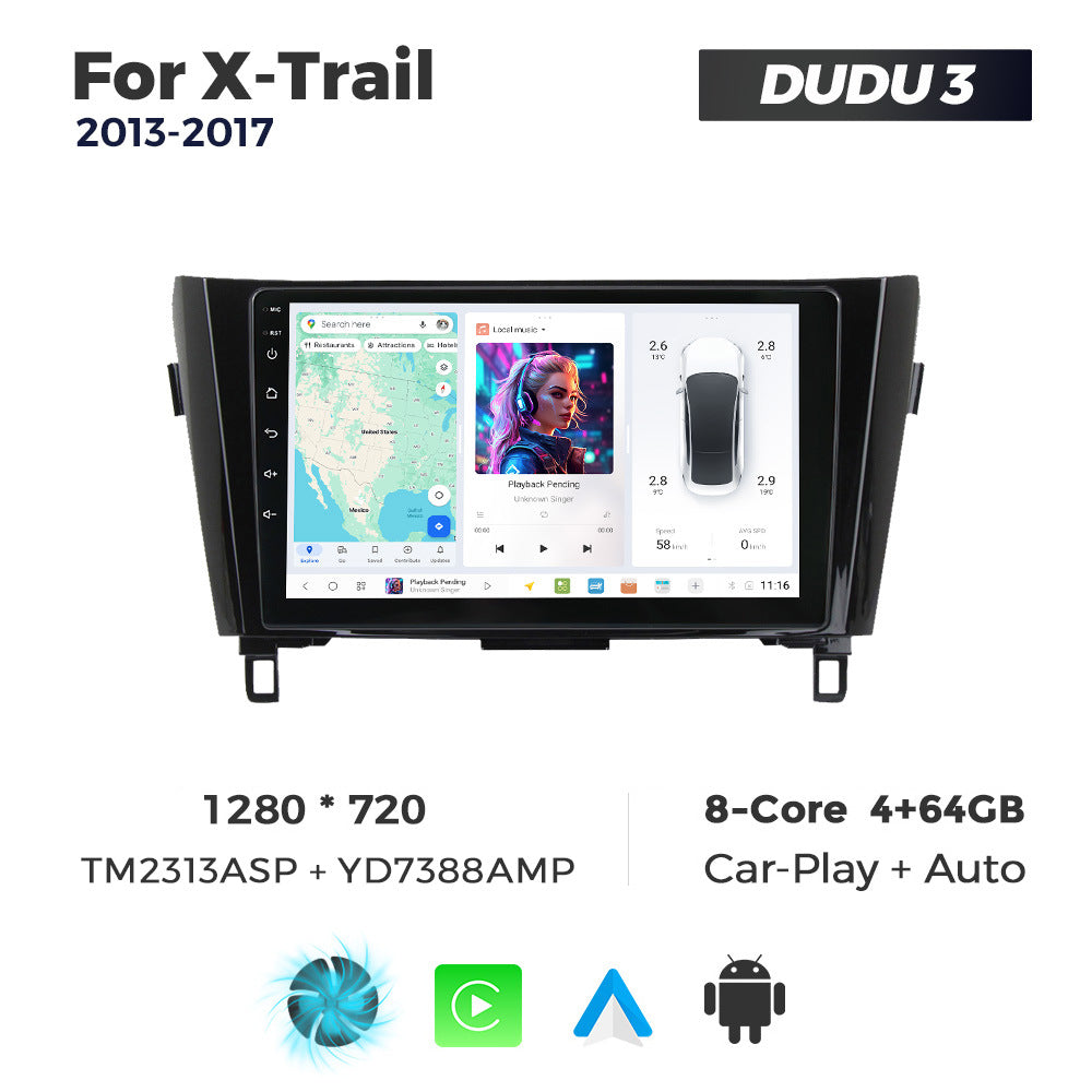 DUDUAUTO for Nissan X-trail 13-17 Android large screen central control car navigation Bluetooth Carplay