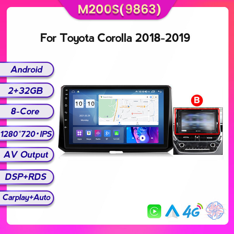 Suitable for Toyota Corolla auris 18-19 Android large-screen central control car navigation screen 8 + 128G