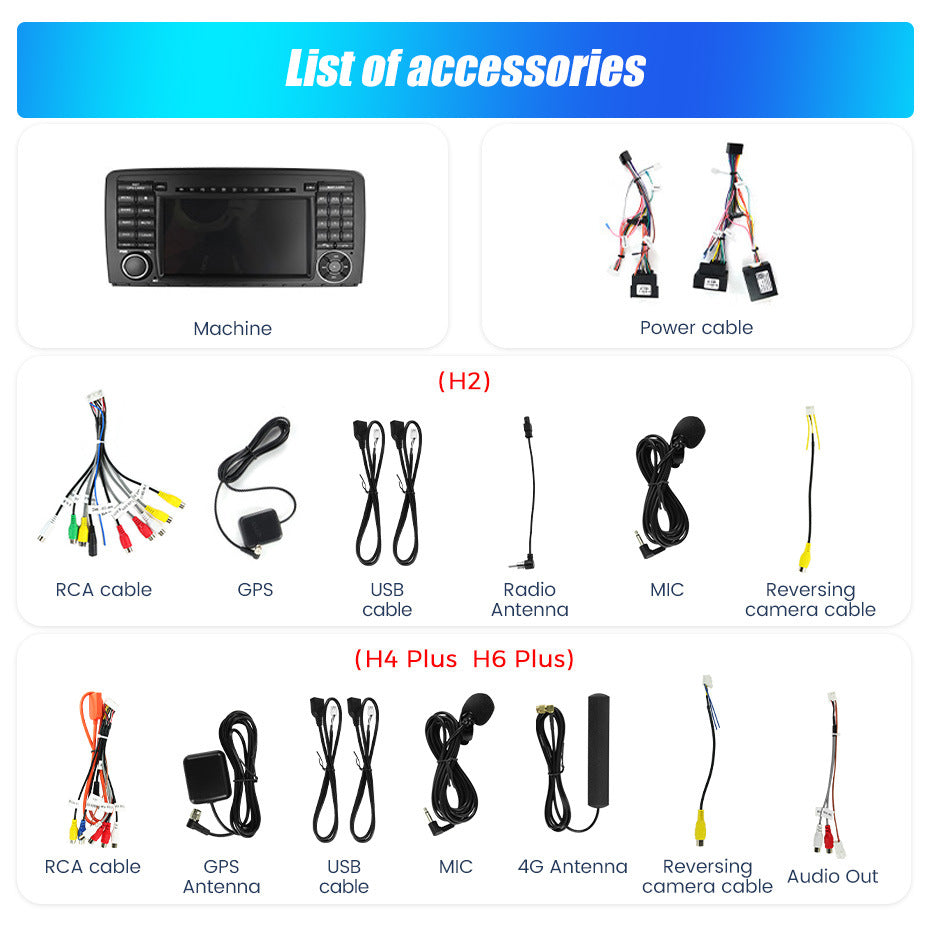 Applicable to Mercedes-Benz R-Class W251 R300 R350 Android large-screen central control navigation radio button special machine