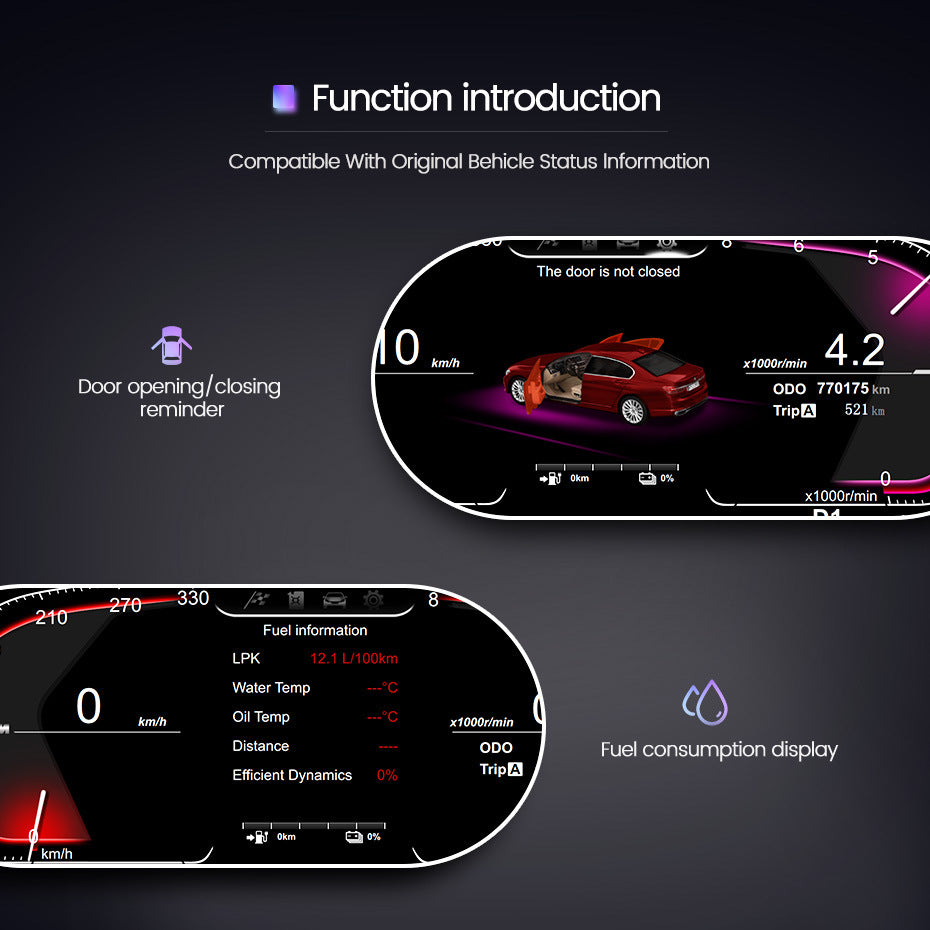 Suitable for BMW 5 series E60 E61 6 series E63 E64 high definition electronic full LCD instrument panel 12.3 inches