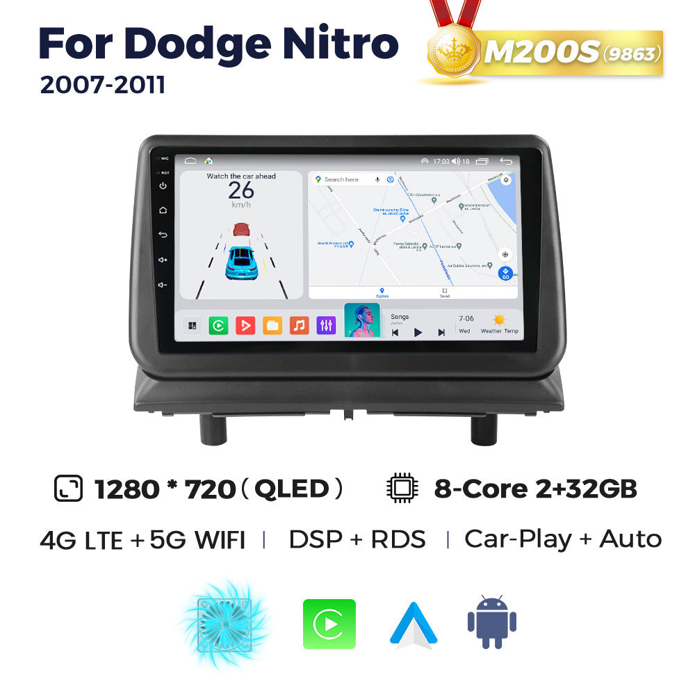 Suitable for dodge nitro 2007-2011 dodge pterodactyl top model large screen android car navigation device