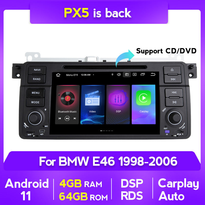 Suitable for BMW E46 3 Series original car style car navigation all-in-one machine Android large screen DVD 4 + 64G