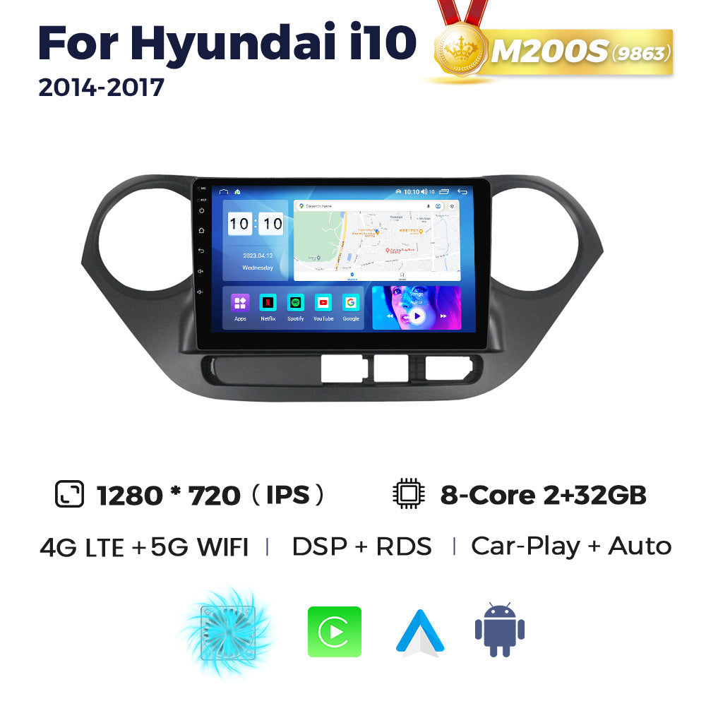 Compatible with Hyundai I10 2014-2017 Android Large Screen Central Control Navigation Radio 8+256G