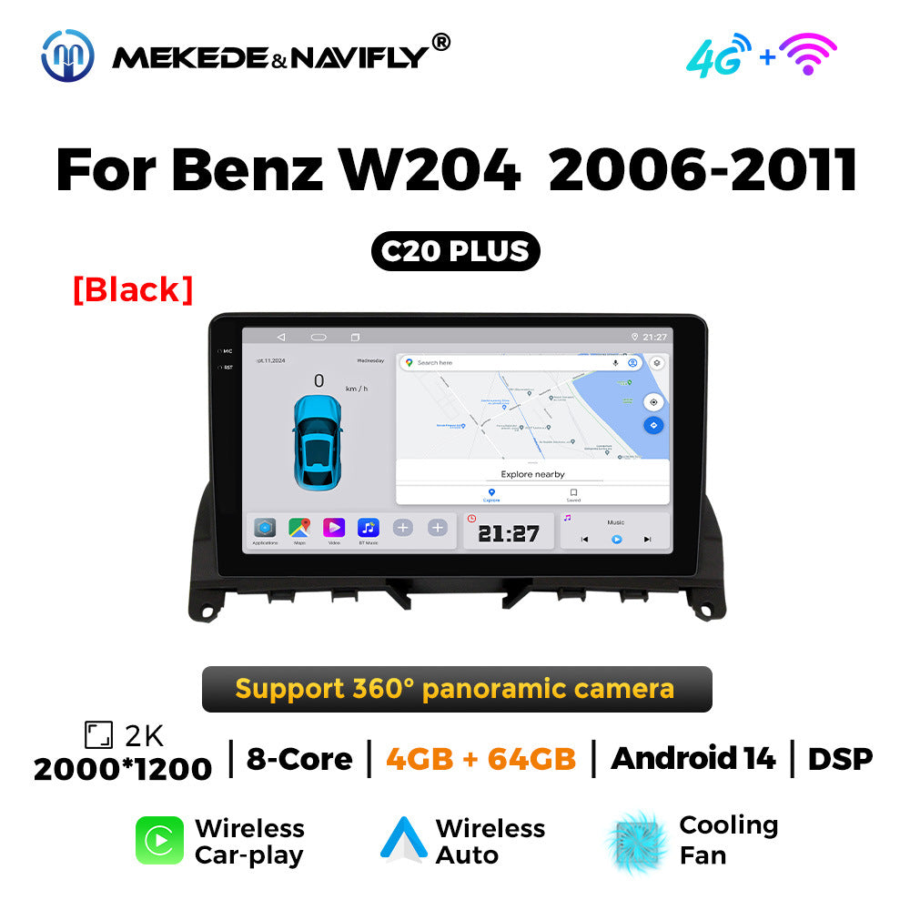 Applicable to Mercedes-Benz C-Class W204 2006-2011 Android large-screen central control car navigation radio screen