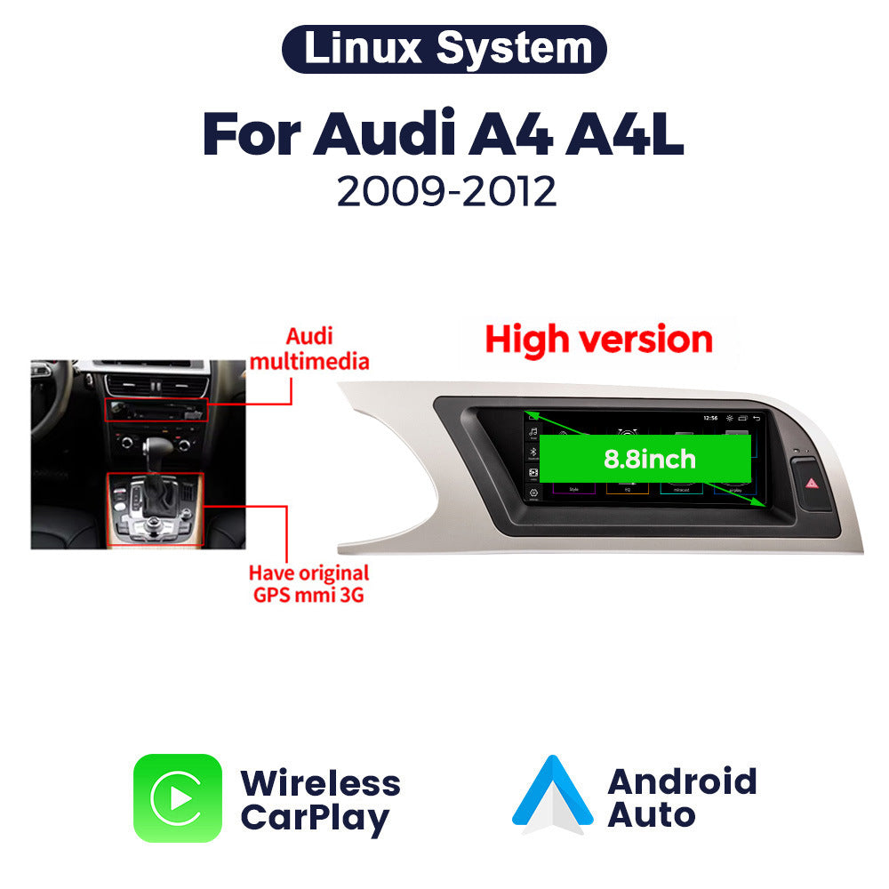 Suitable for 8.8" audi a4 2009-2012 audi a4l linux restoration large screen wireless carplay