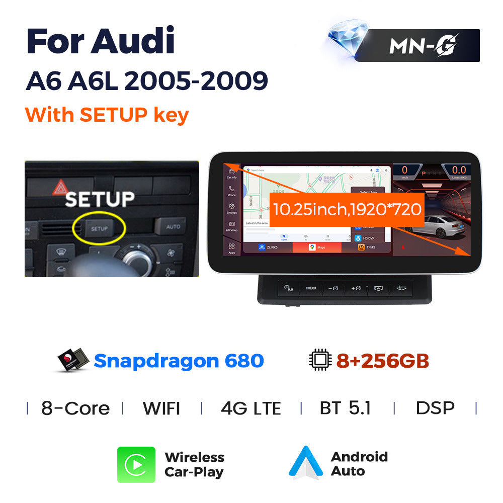 Applicable to Audi A6 2010-2015 Android large screen central control car navigation Bluetooth Carplay