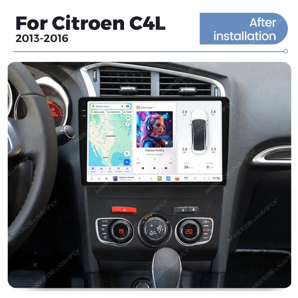 DUDUAUTO for Citroen C4L 13-16 Android large screen central control car navigation Bluetooth Carplay