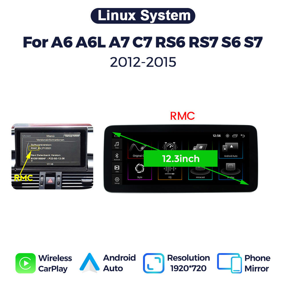 Suitable for audi a6 a6l a7 rs6 s6 s7 audi a6 linux large screen wireless carplay
