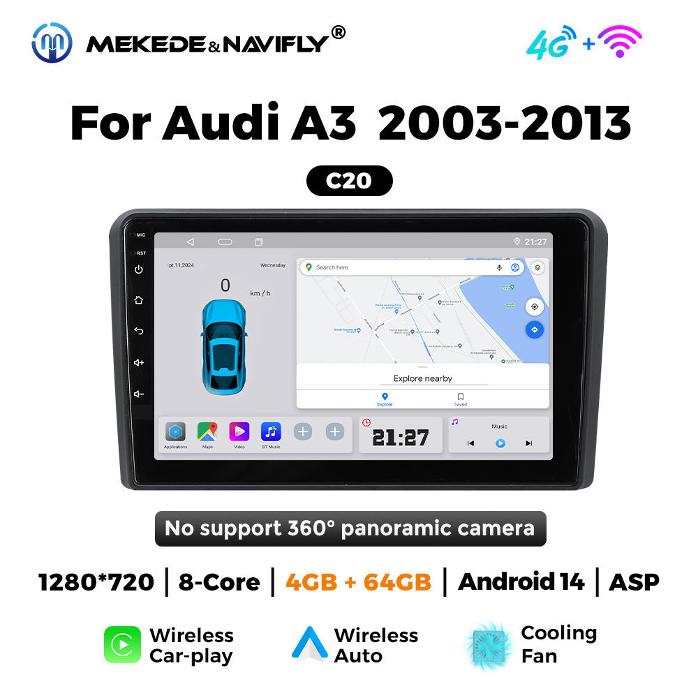 Suitable for Audi A3 2003-2013 Android large screen central control car navigation radio screen carplay