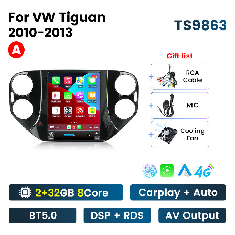 Suitable for 2010-2016 tiguan volkswagen vertical screen android navigation head unit with wireless carplay