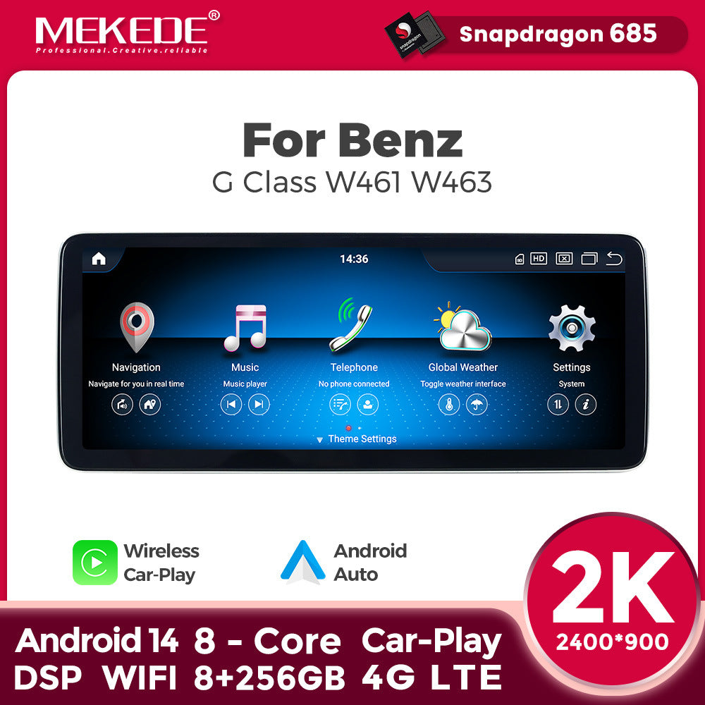 Applicable to Mercedes-Benz G-Class G350 G500 G63 W461 463 Android large screen central control navigation Bluetooth Carplay