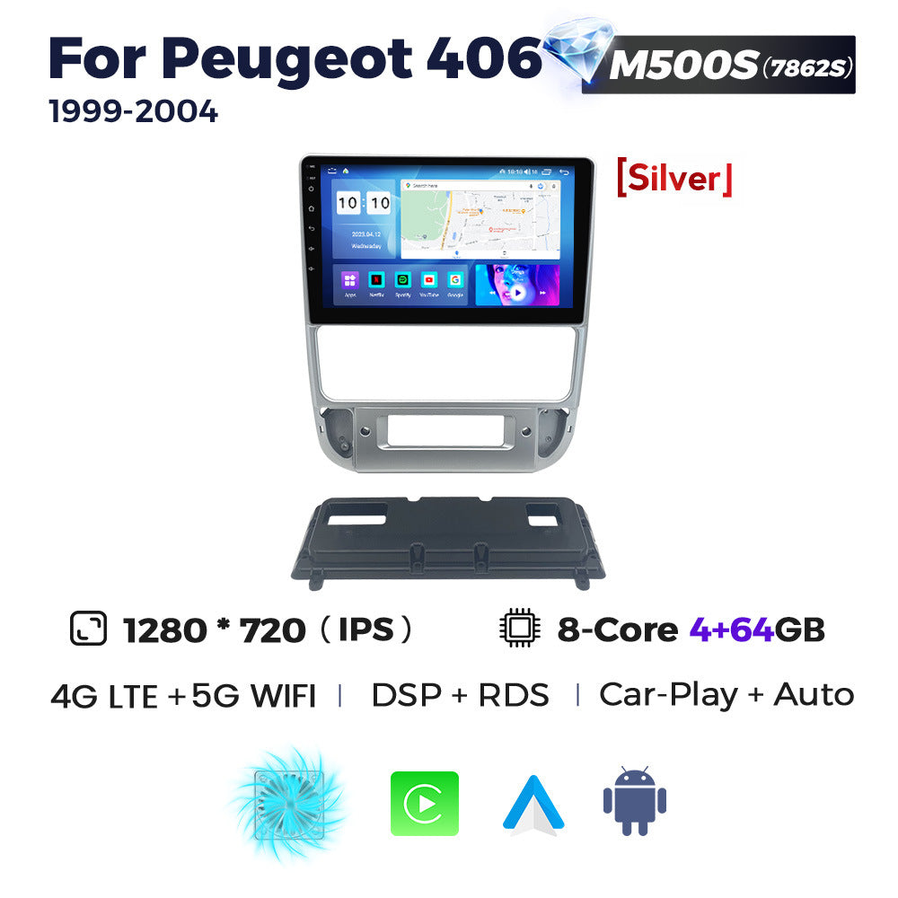 Suitable for peugeot 406, large screen android car navigation, rear view wireless carplay