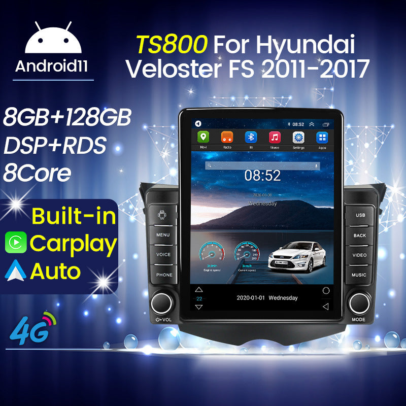 Suitable for hyundai veloster android navigation system with carplay (vertical screen, stone tablet style)