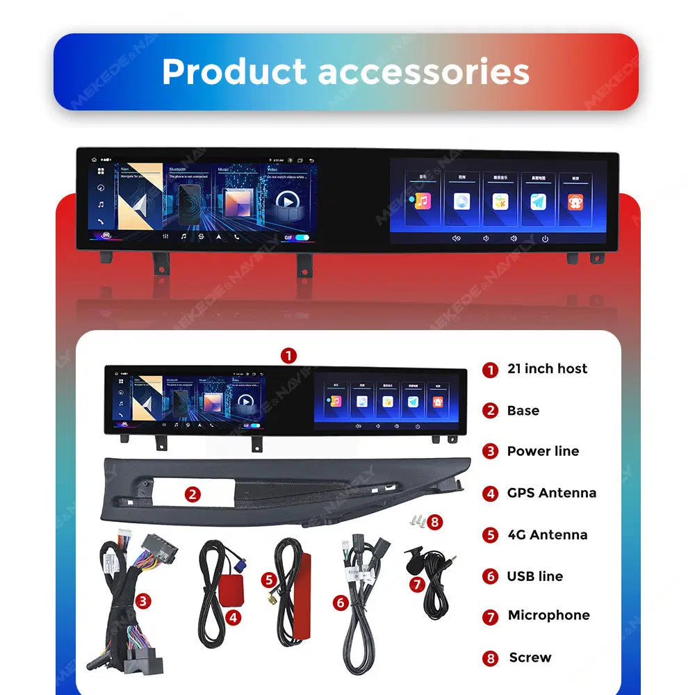 Applicable to BMW X5 F15 21-inch connected screen Android large screen central control navigation car radio Bluetooth Carplay