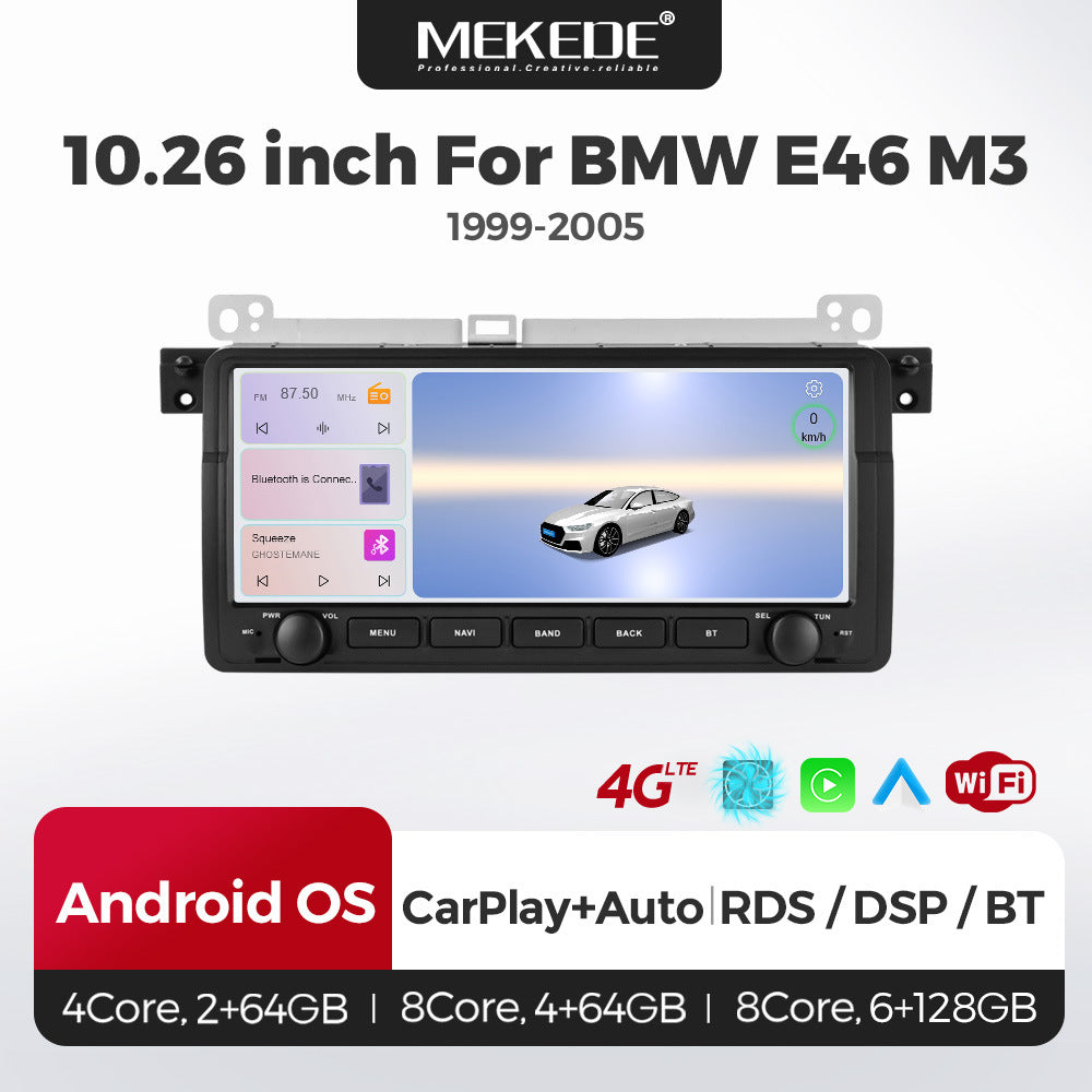 Applicable to BMW E46 M3 99-06 button Android large screen central control navigation Bluetooth radio 10.25 inches