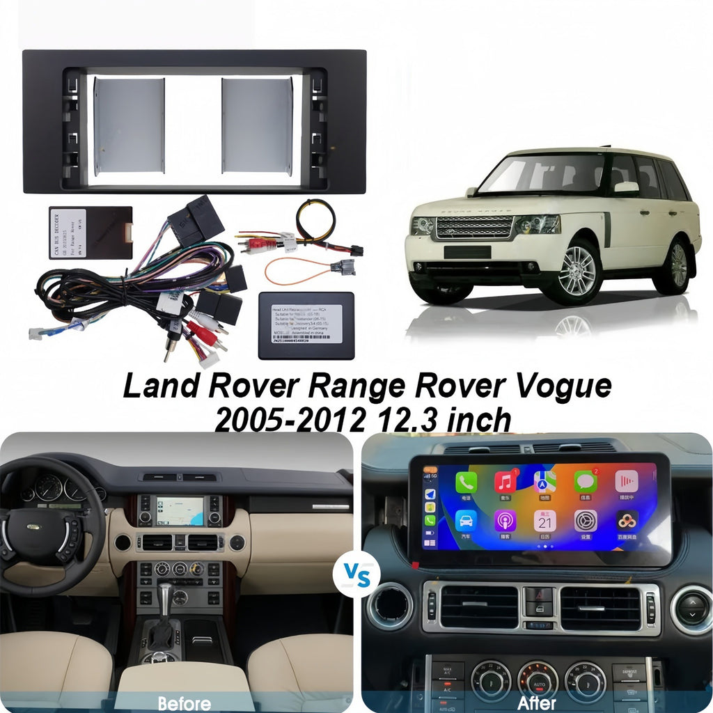 Suitable for 05-12 landrover range rover 12.3inch large screen central control navigation panel frame restoration