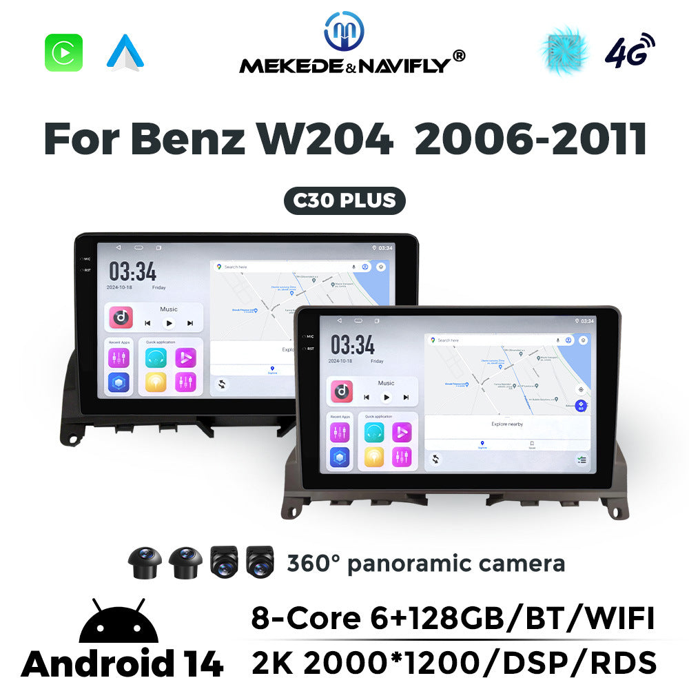 Applicable to Mercedes-Benz C-Class W204 2006-2011 Android large-screen central control car navigation radio screen