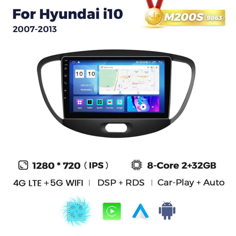 Suitable for modern HYUNDAI i10 07-13 Android large screen central control navigation radio 8 + 256G