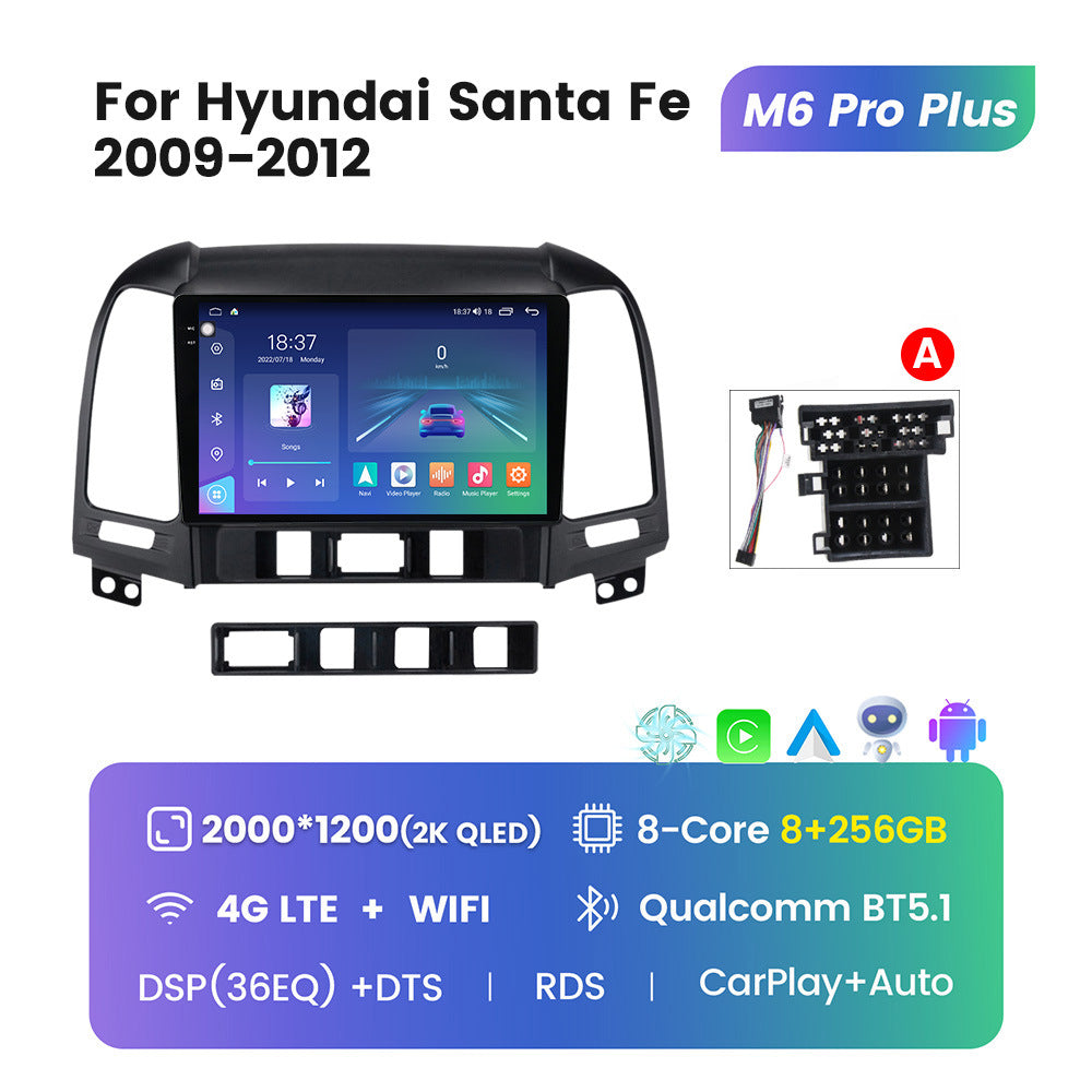 Compatible with Hyundai Santa Fe 06-12 model modified Android large screen central control car navigation M6Pro