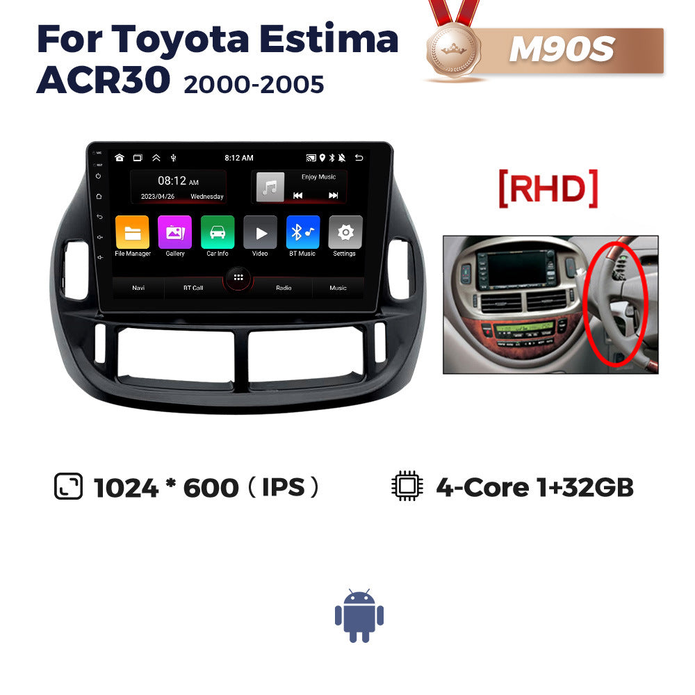 Suitable for 2004 toyota estima acr30, android head unit with wireless carplay for in-car entertainment