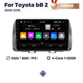 Suitable for toyota bb 2 qnc20 2005-2016 toyota bb-2 car large screen android navigator