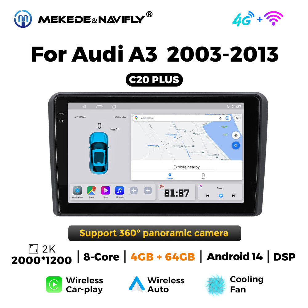 Suitable for Audi A3 2003-2013 Android large screen central control car navigation radio screen carplay