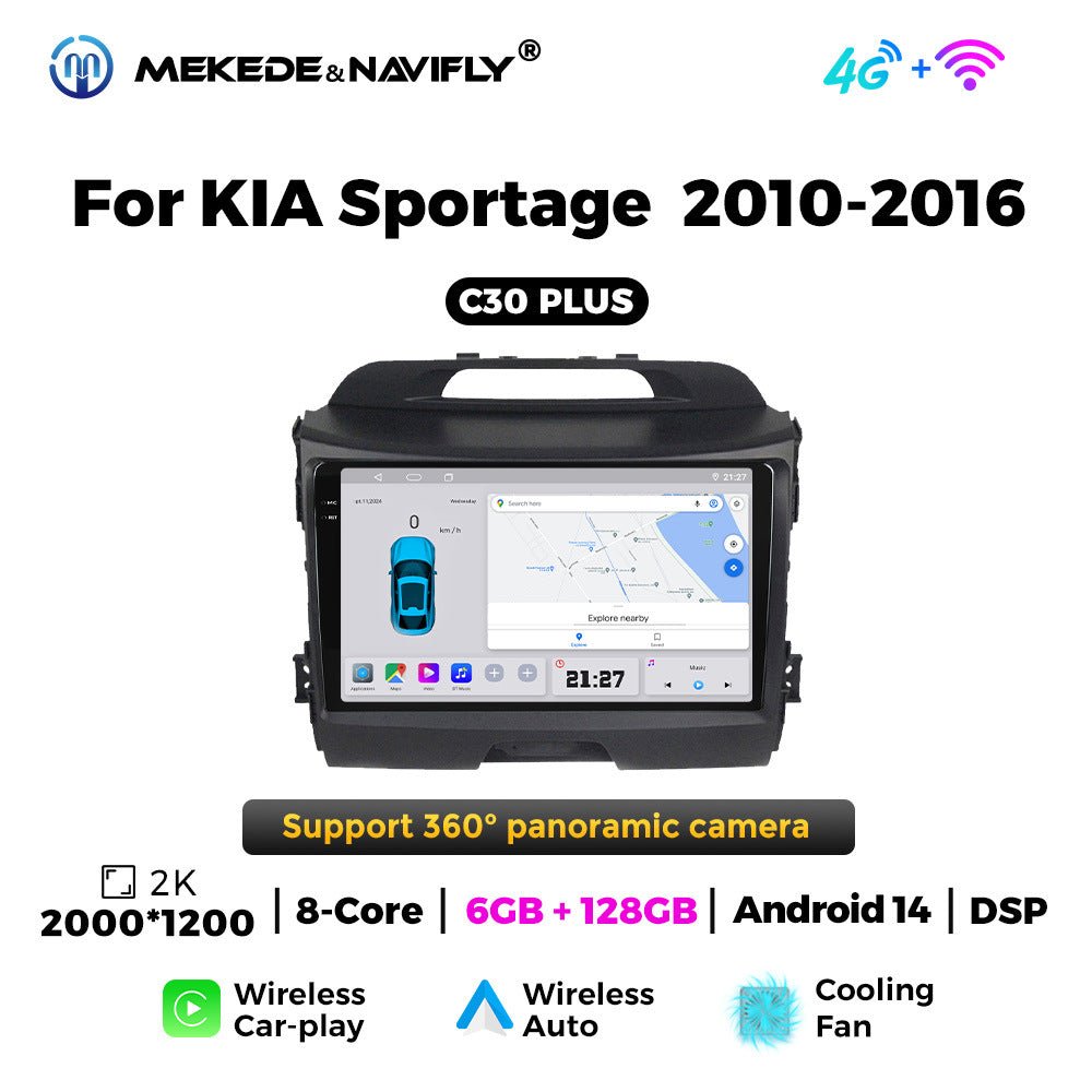 Applicable to Kia Smart Run 10-16 Android large screen central control car navigation radio screen Carplay