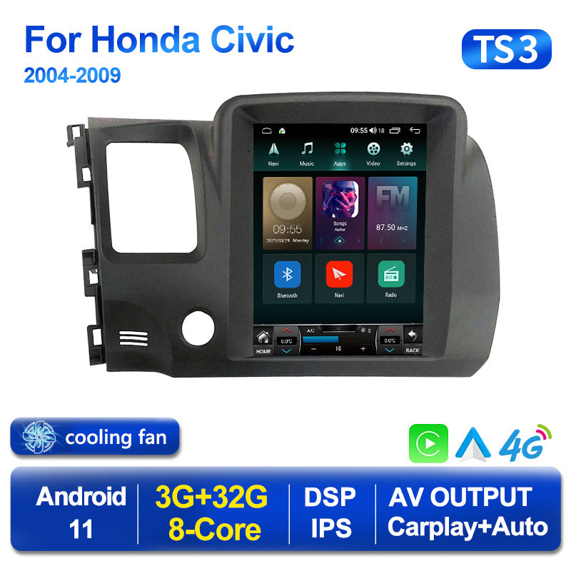 Compatible with Honda Civic Civic 04-09 modified 7862 vertical Android large screen central control in-car navigation