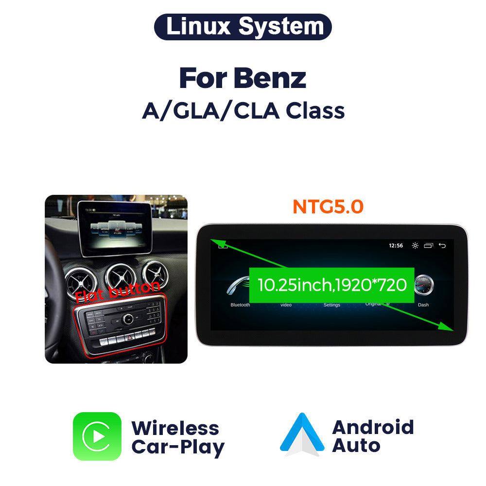 Suitable for benz a gla cla class mercedes-benz a-class linux modified large screen wireless carplay