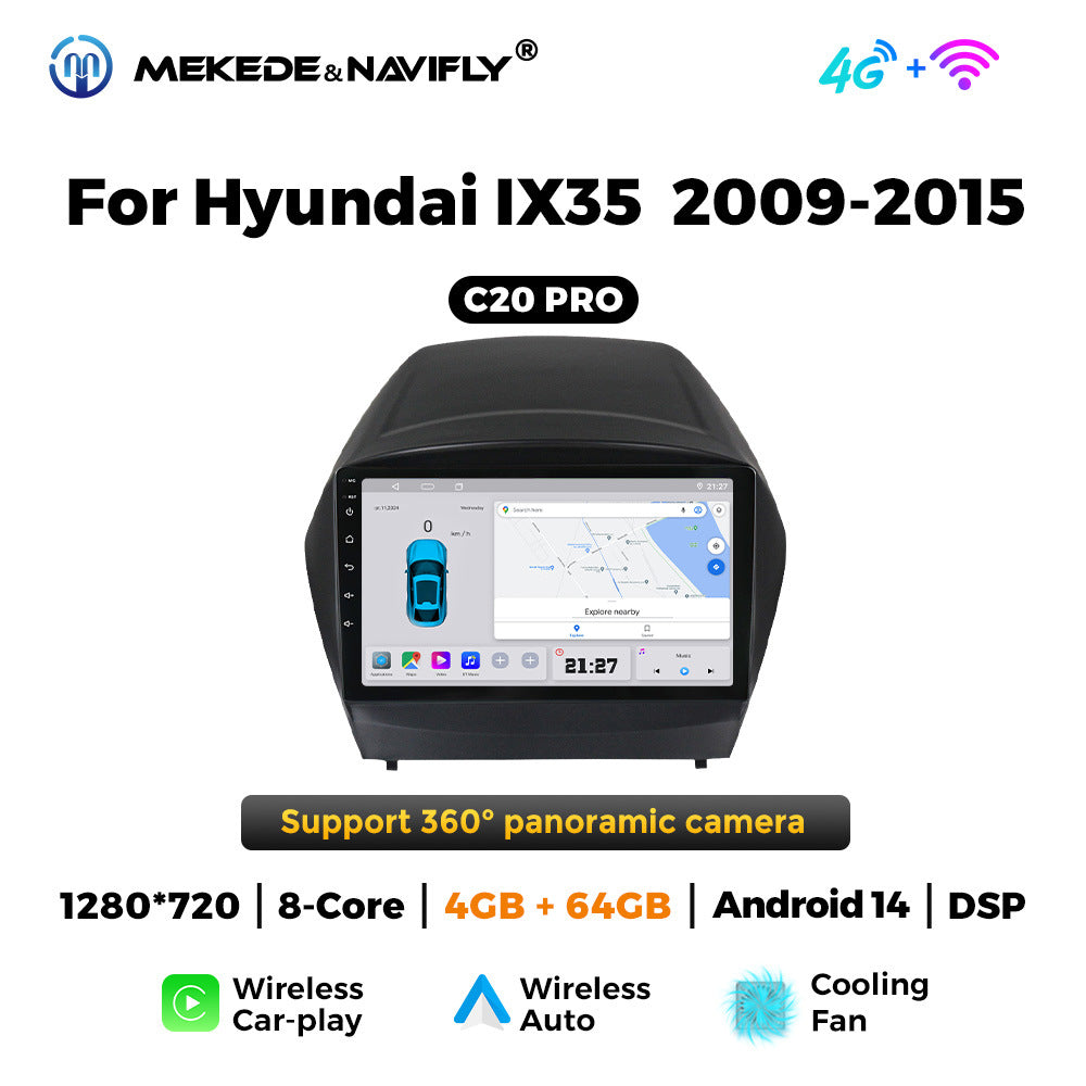 Applicable to modern IX35 09-15 Android large screen central control car navigation radio screen Bluetooth Carplay