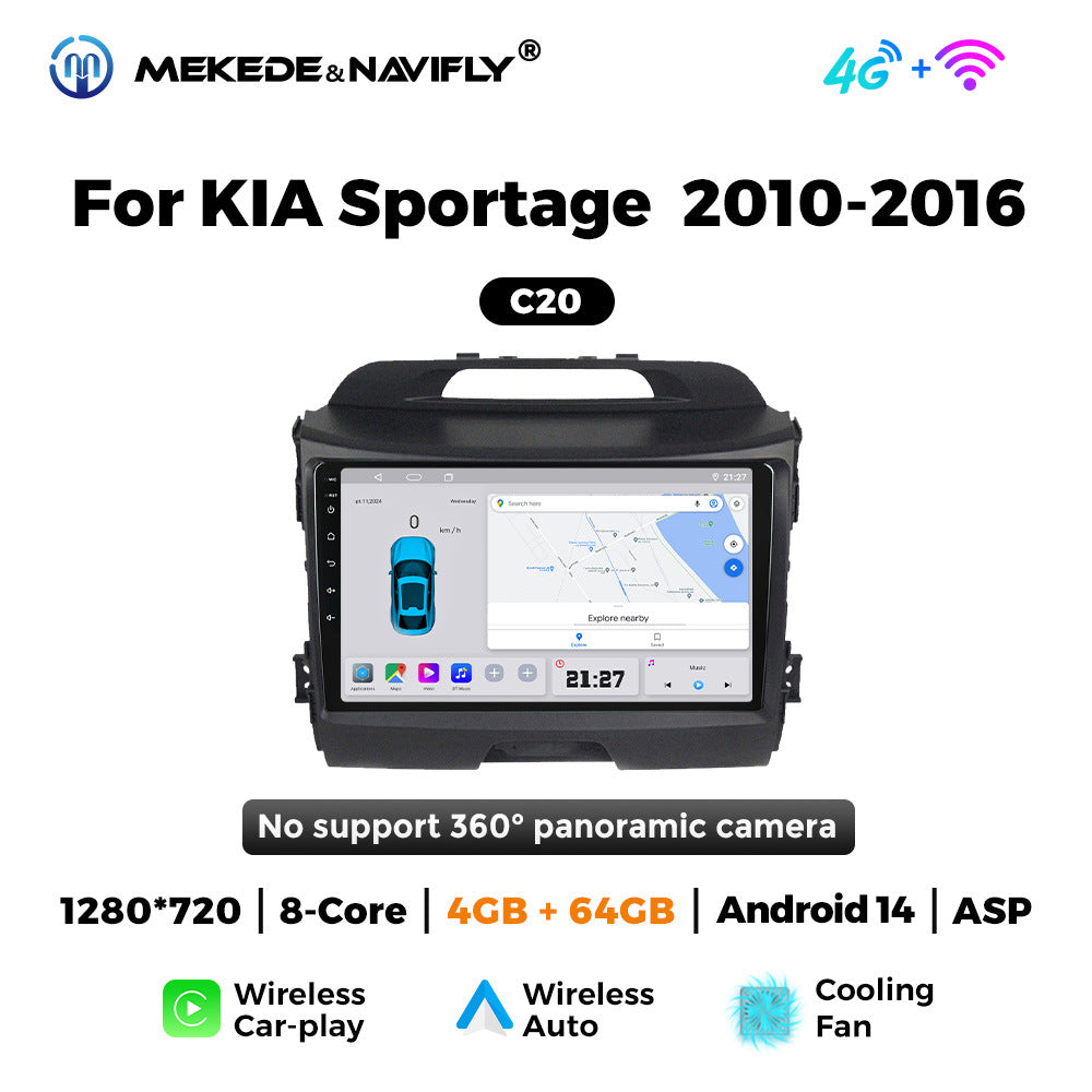 Applicable to Kia Smart Run 10-16 Android large screen central control car navigation radio screen Carplay