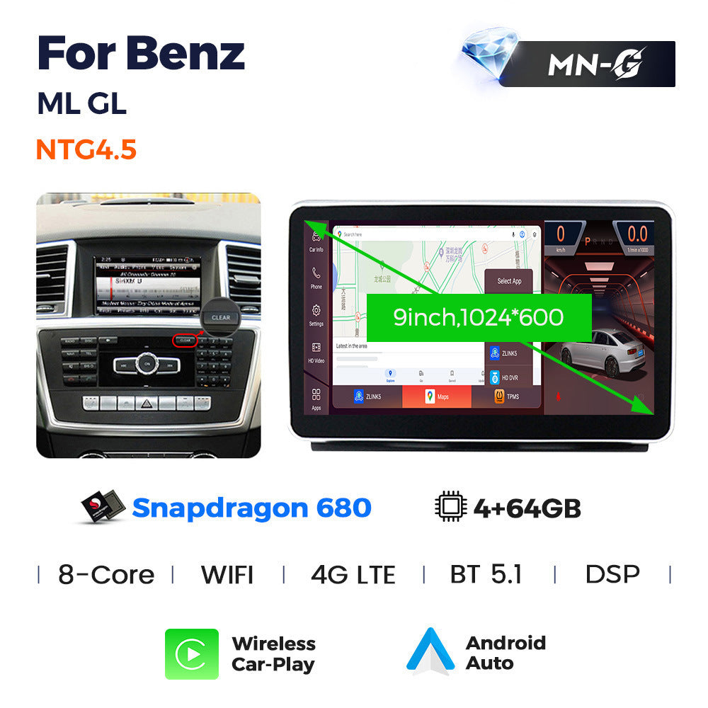 Suitable for benz ml gl 2012-2015 mercedes-benz ml original car restoration clock android large screen navigator