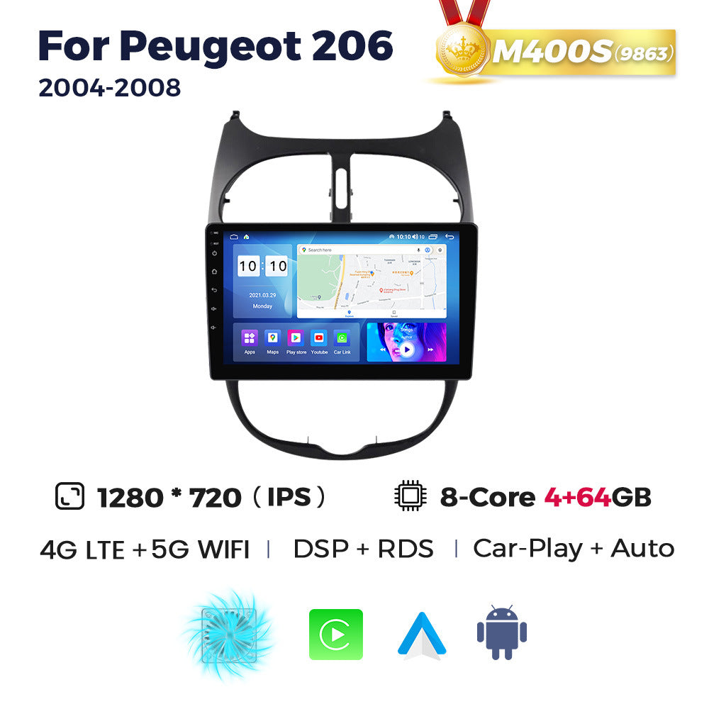 Compatible with Peugeot 206 2004-2008 Android Large-Screen Central Control Navigation Radio 8+256G