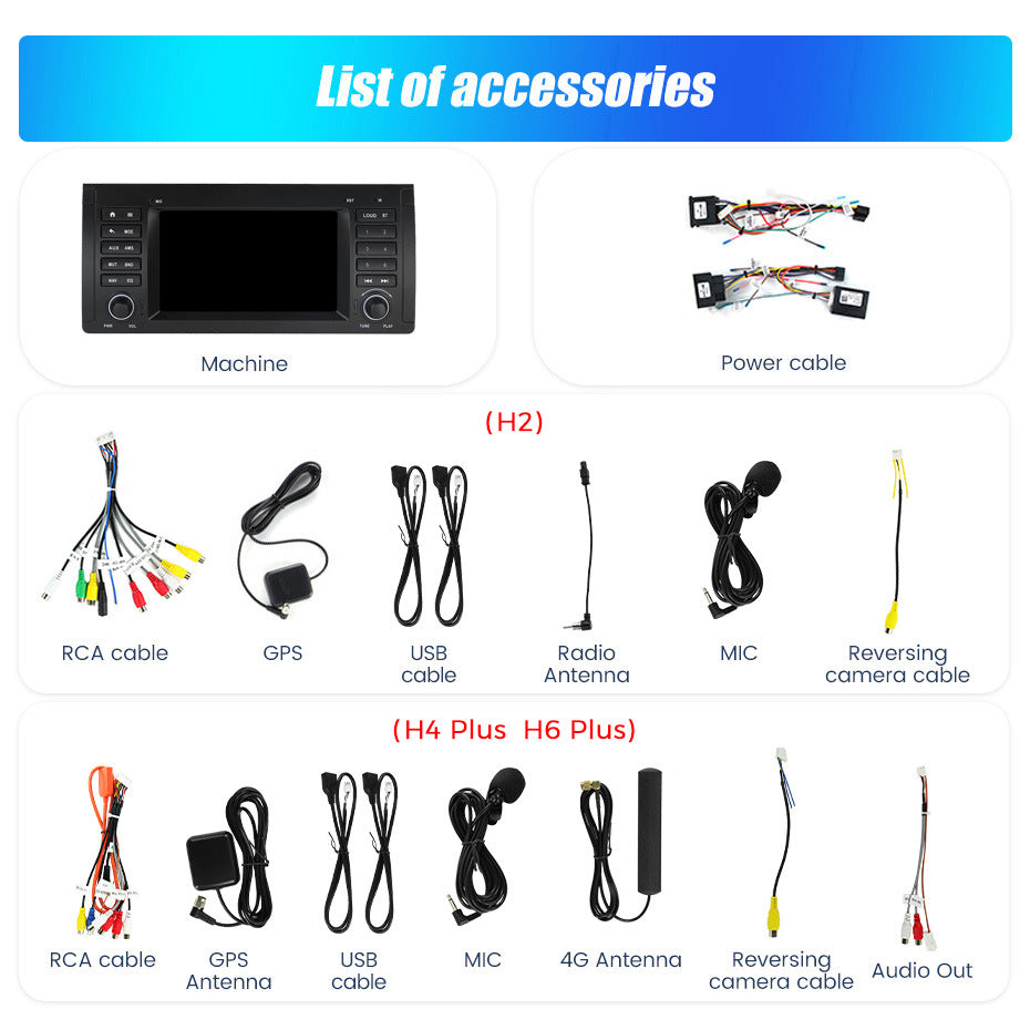 Applicable to BMW E39 X5 98-06 7-inch Android large-screen central control navigation radio button special machine