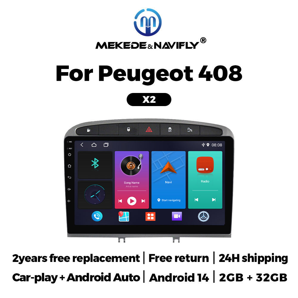 Suitable for peugeot 408 2010-2013 logo 408 android car navigation wireless carplay