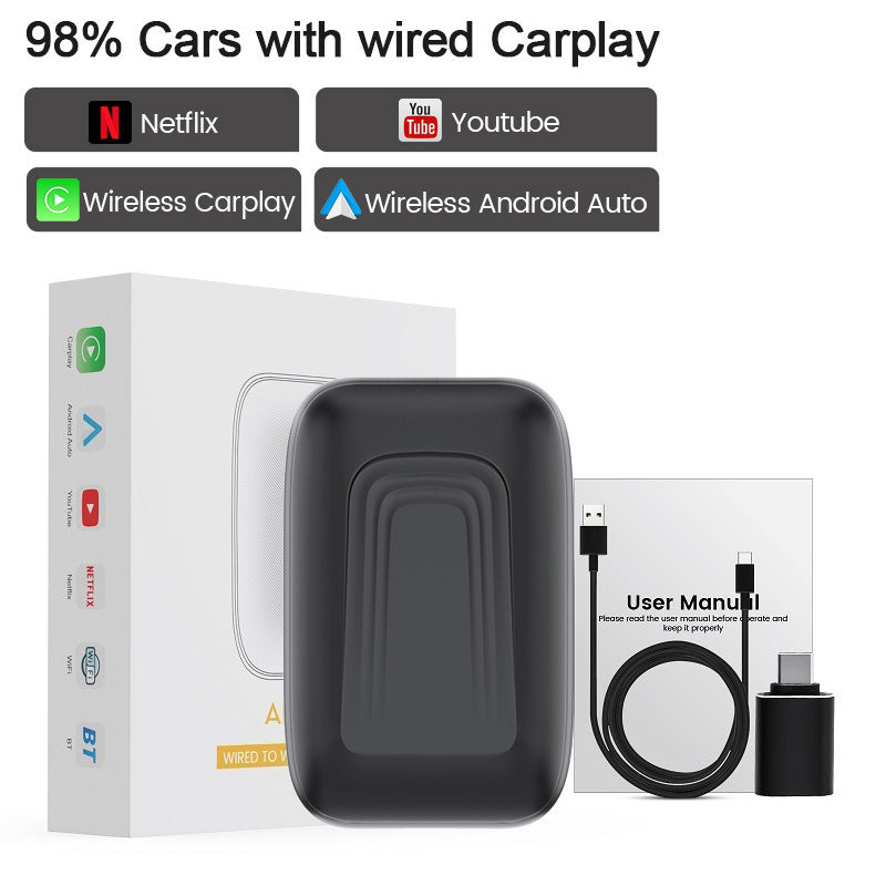 Carplay Ai Box Mini TV Box Original Car Wired to Wireless Closed Box Android Auto