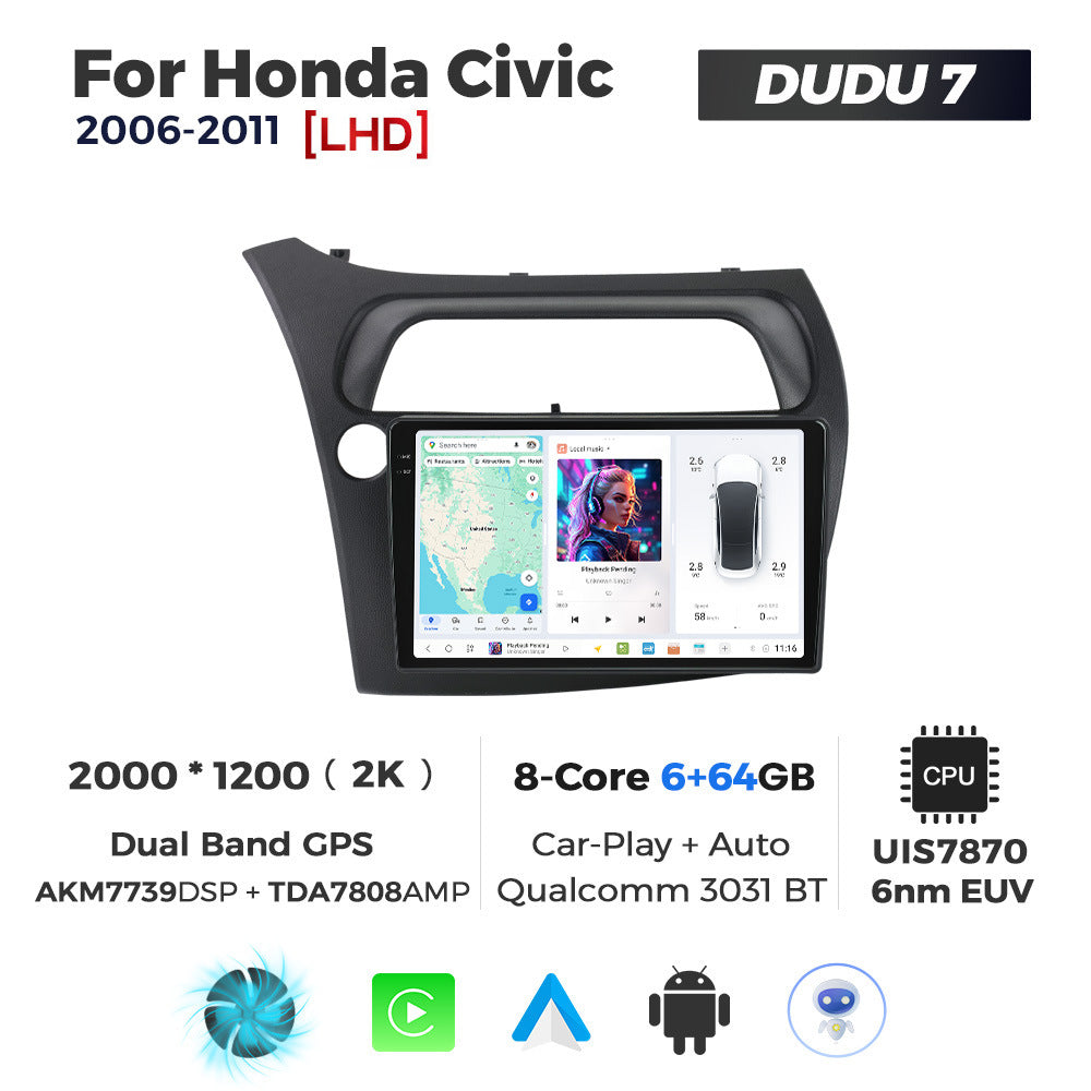 DUDUAUTO for Honda Civic 06-11 Android large screen central control car navigation Bluetooth Carplay