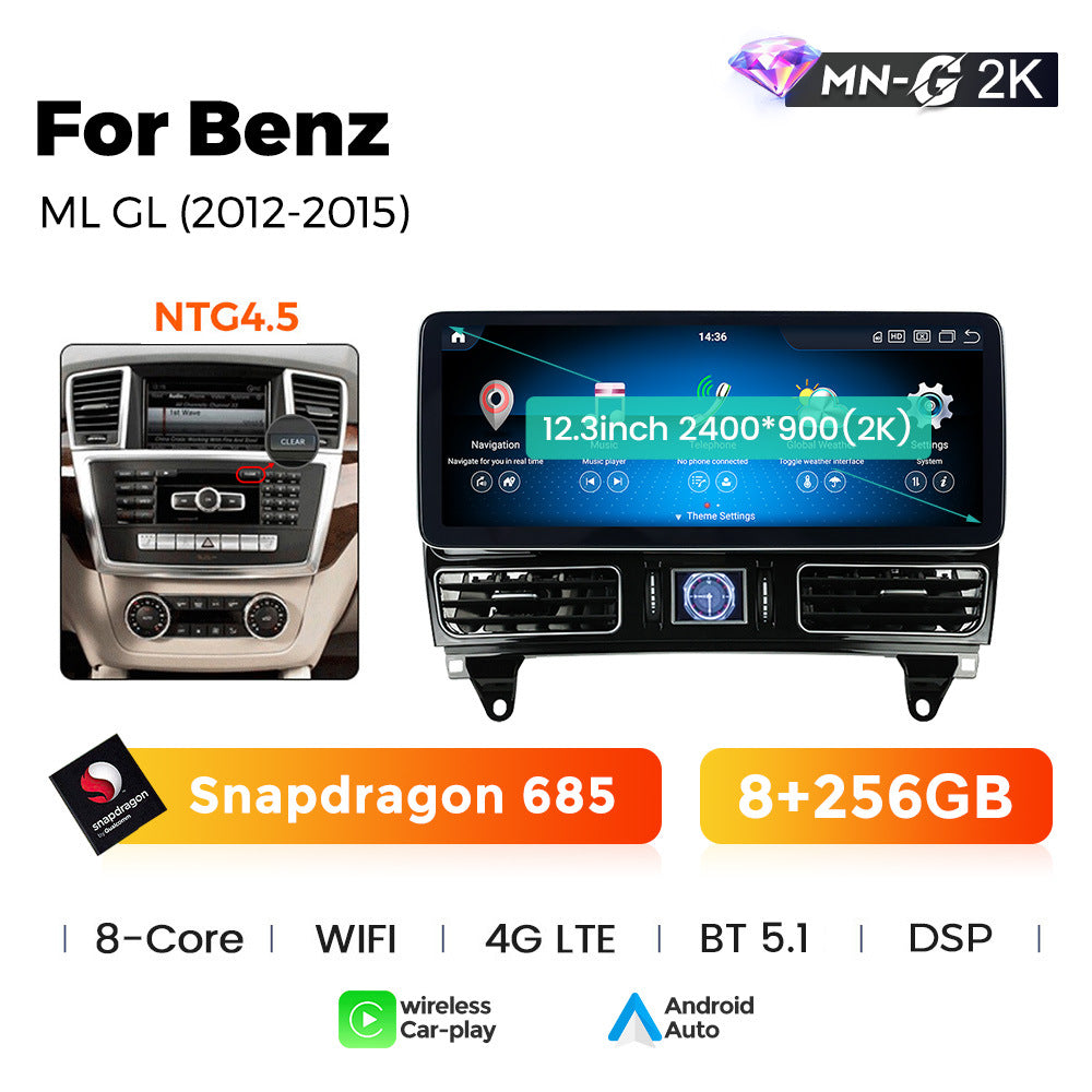 Compatible with Mercedes-Benz GL/ML W166 2012-2015 Android large screen central control in-car navigation with Bluetooth CarPlay