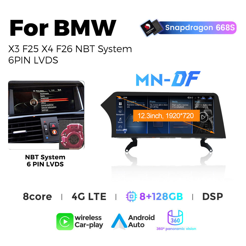 Applicable to BMW X3 F25 X4 F26 blade screen Android car large screen central control Carplay navigation Qualcomm