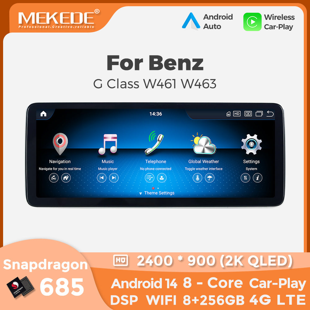 Applicable to Mercedes-Benz G-Class G350 G500 G63 W461 463 Android large screen central control navigation Bluetooth Carplay