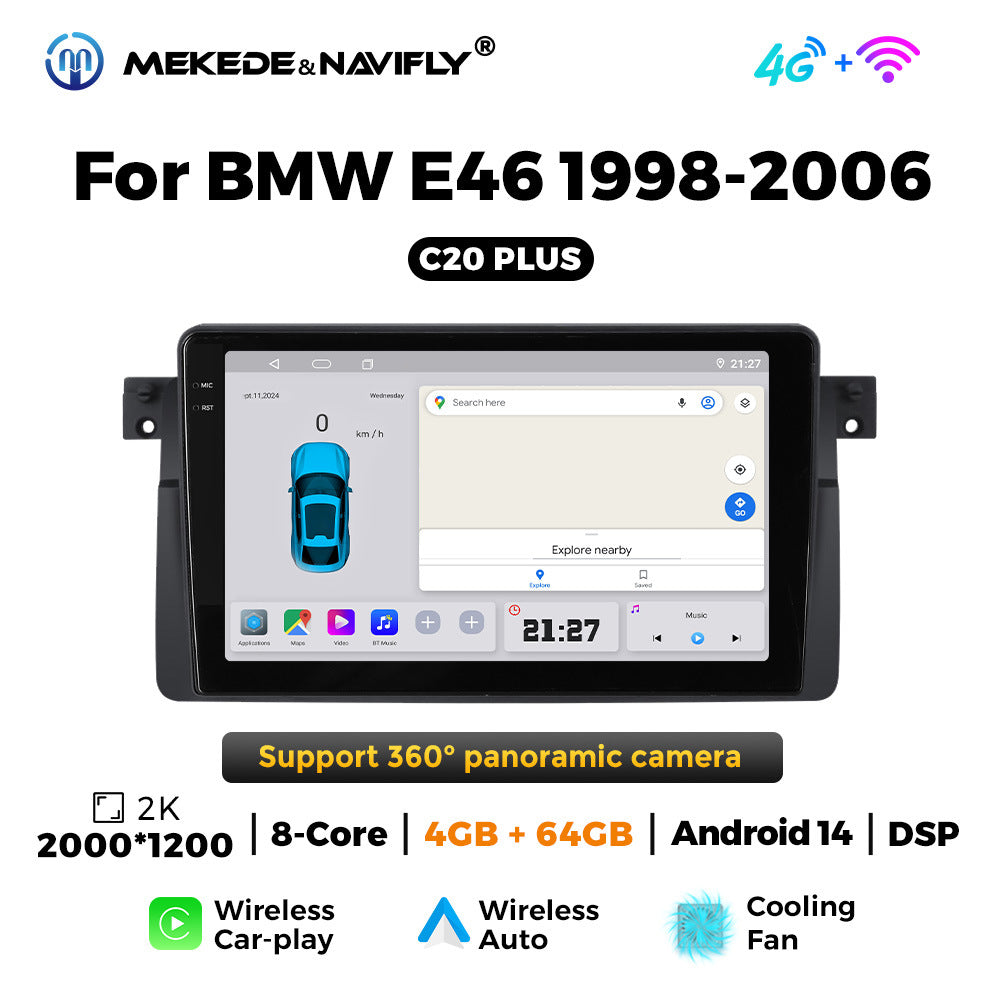 Suitable for BMW E46 1998-2006 Android large screen central control car navigation radio screen carplay