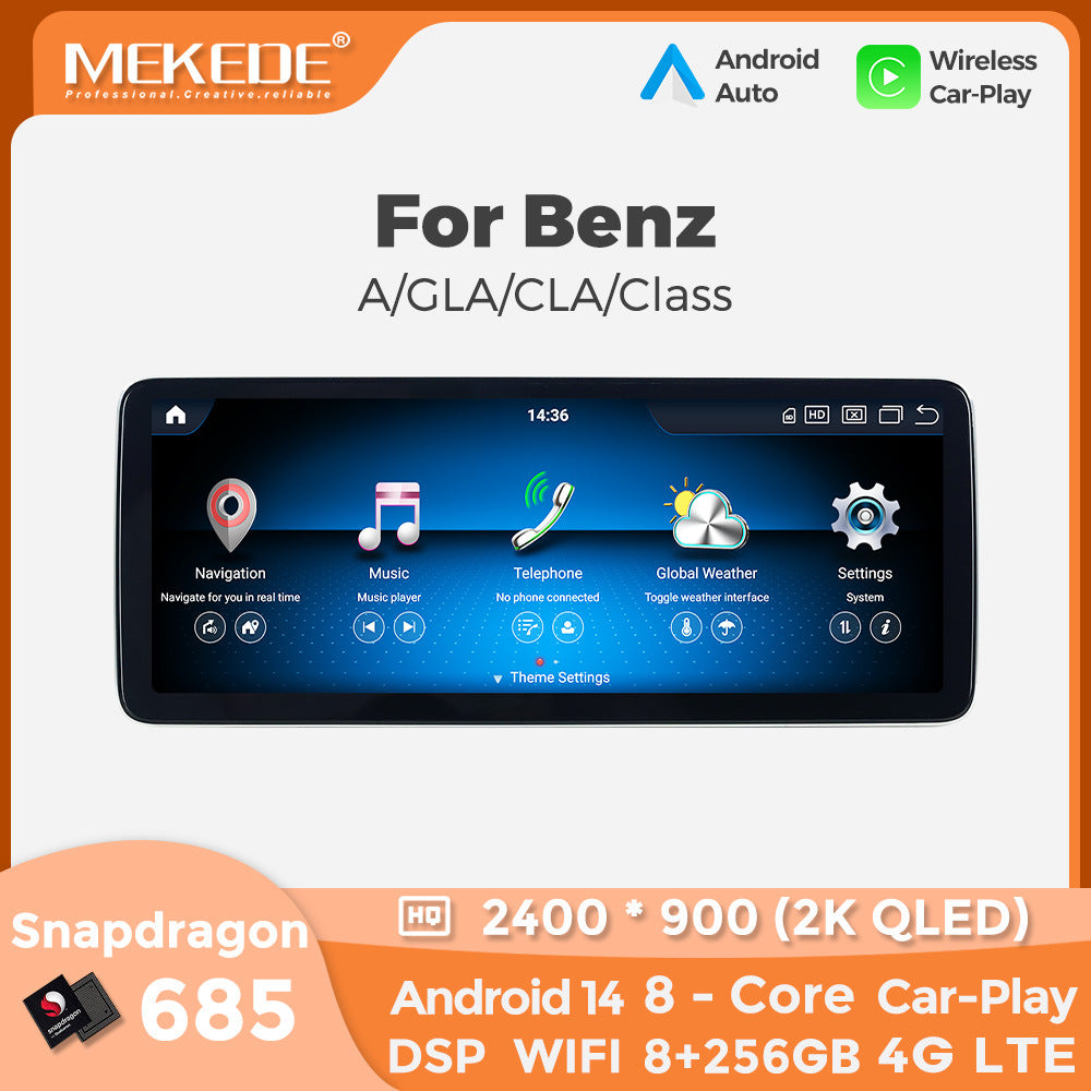 Applicable to Mercedes-Benz A-class CLA-class GLA-class W176X156 Android large-screen central control car navigation Bluetooth Carplay