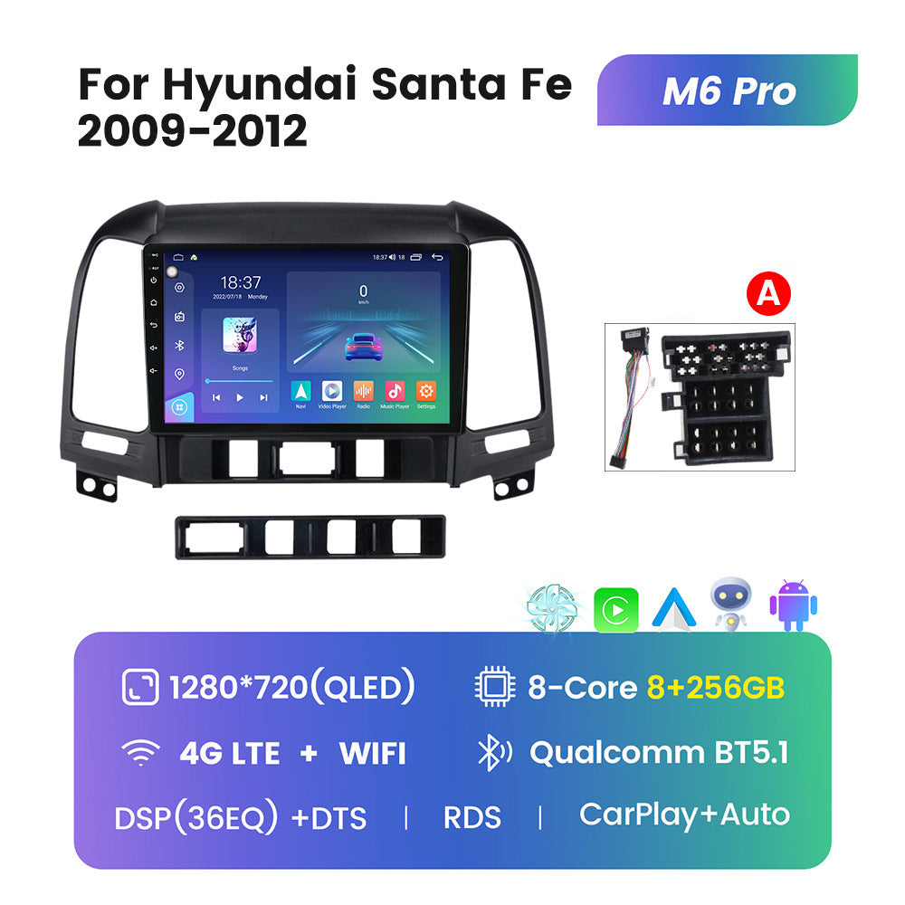 Compatible with Hyundai Santa Fe 06-12 model modified Android large screen central control car navigation M6Pro