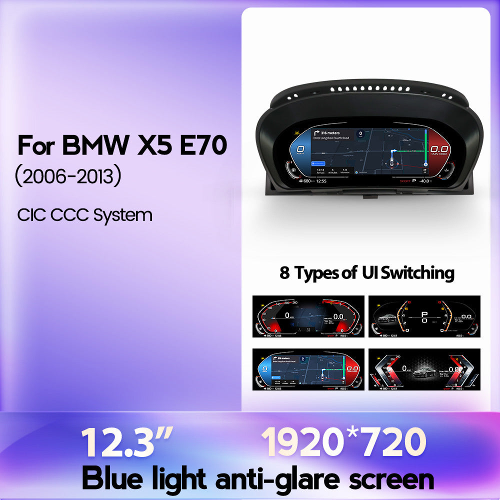 Compatible with BMW X5 E70 CCC/CIC 2007-2013 full LCD instrument cluster wireless CarPlay