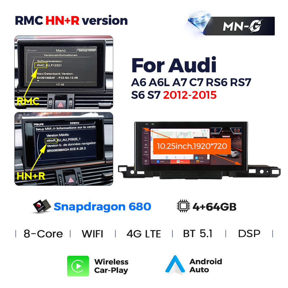 Applicable to Audi A6 A7 C7 S6 2016-2020 Android large screen central control car navigation Bluetooth Carplay