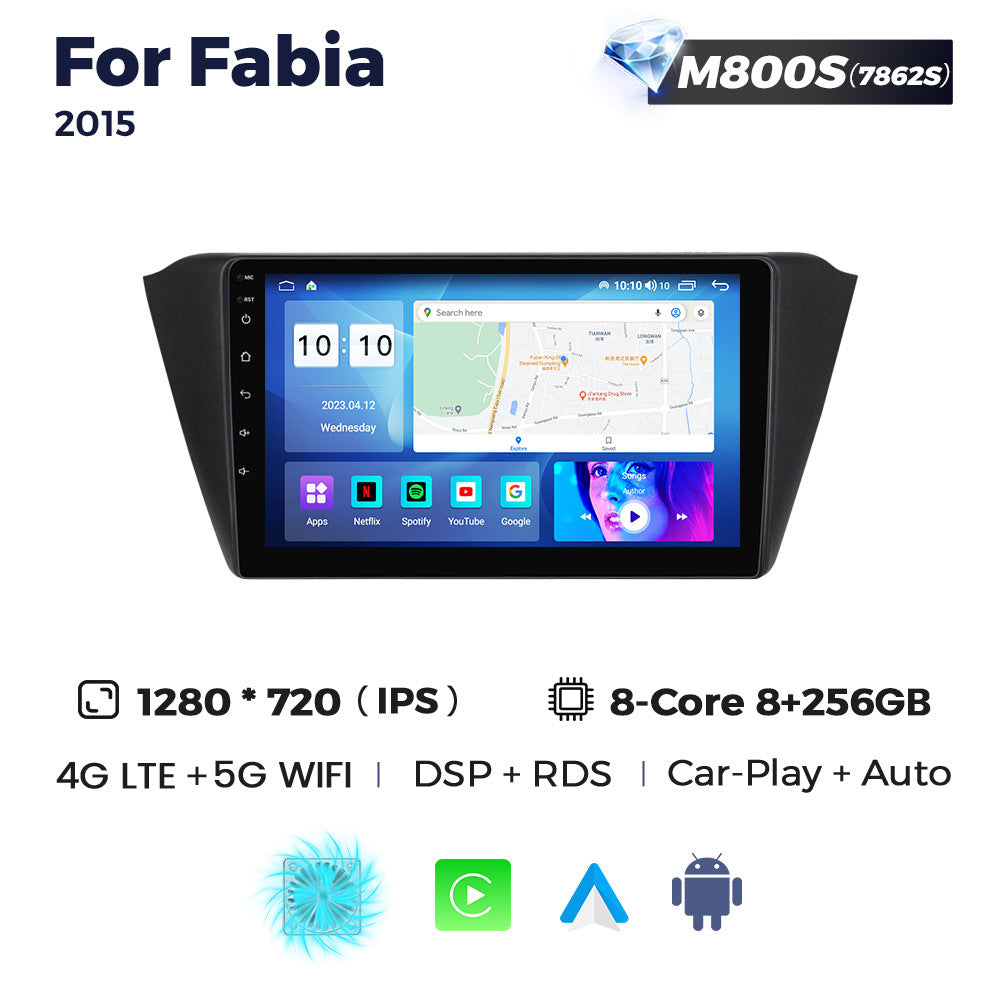 Suitable for skoda fabia android large screen car navigation wireless carplay