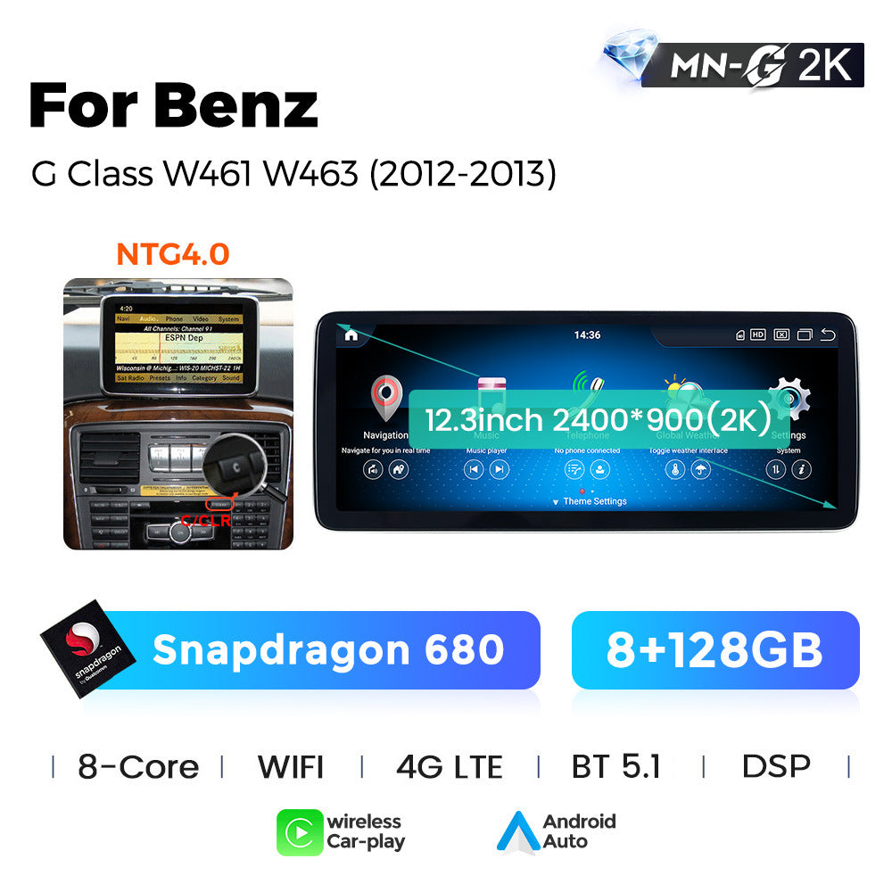 Applicable to Mercedes-Benz G-Class G350 G500 G63 W461 463 Android large screen central control navigation Bluetooth Carplay