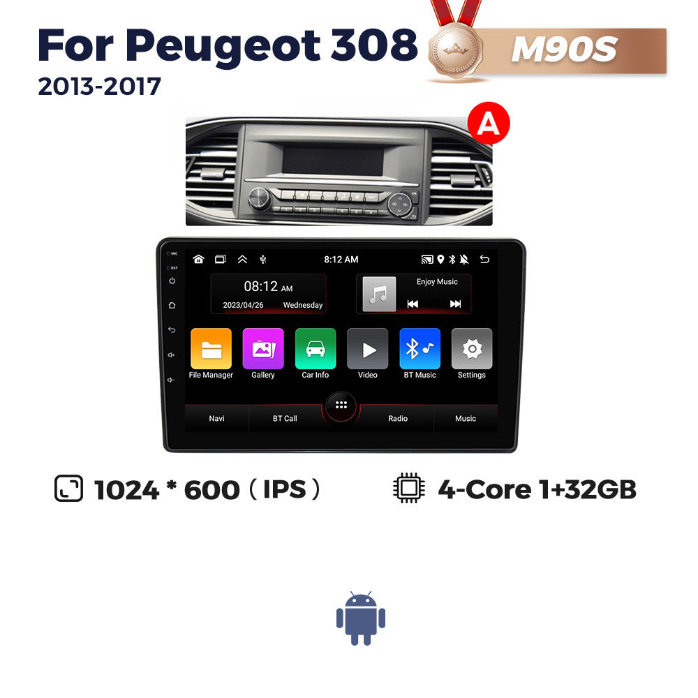 Compatible with Peugeot 308 2013-2017 Android Large-Screen Central Control Navigation Radio 8+256G